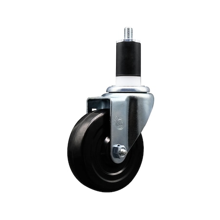 Service Caster 4'' SS Soft Rubber Wheel Swivel 1-1/2'' Expanding Stem Caster SCC-SSEX20S414-SRS-112